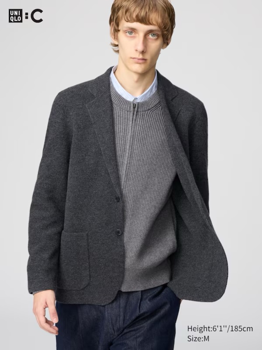 Uniqlo : C wool blazer knitted jacket EUC